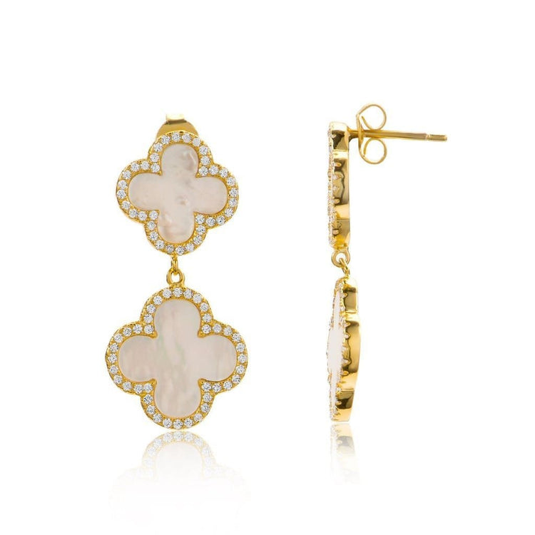 Mother of Pearl Clover Earrings