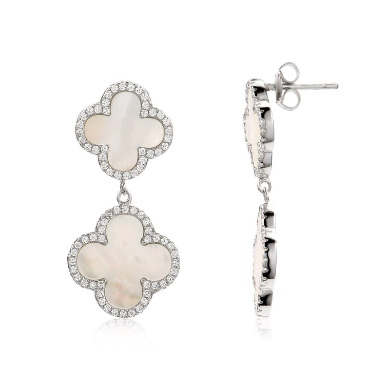 Mother of Pearl Clover Earrings