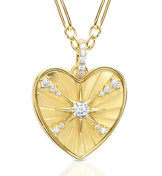 Valentina: Golden Heart Pendant Necklace